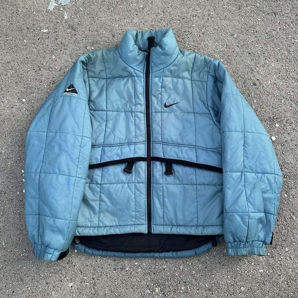 Vintage 90s Nike ACG Quilted Blue Down Puffer Jacket Sz S Men All Condition Gear